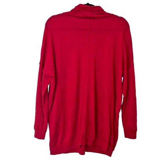 Eileen Fisher Raspberry 100% Merino Wool Drapy Turtleneck Sweater - Size L - Picture 3 of 5